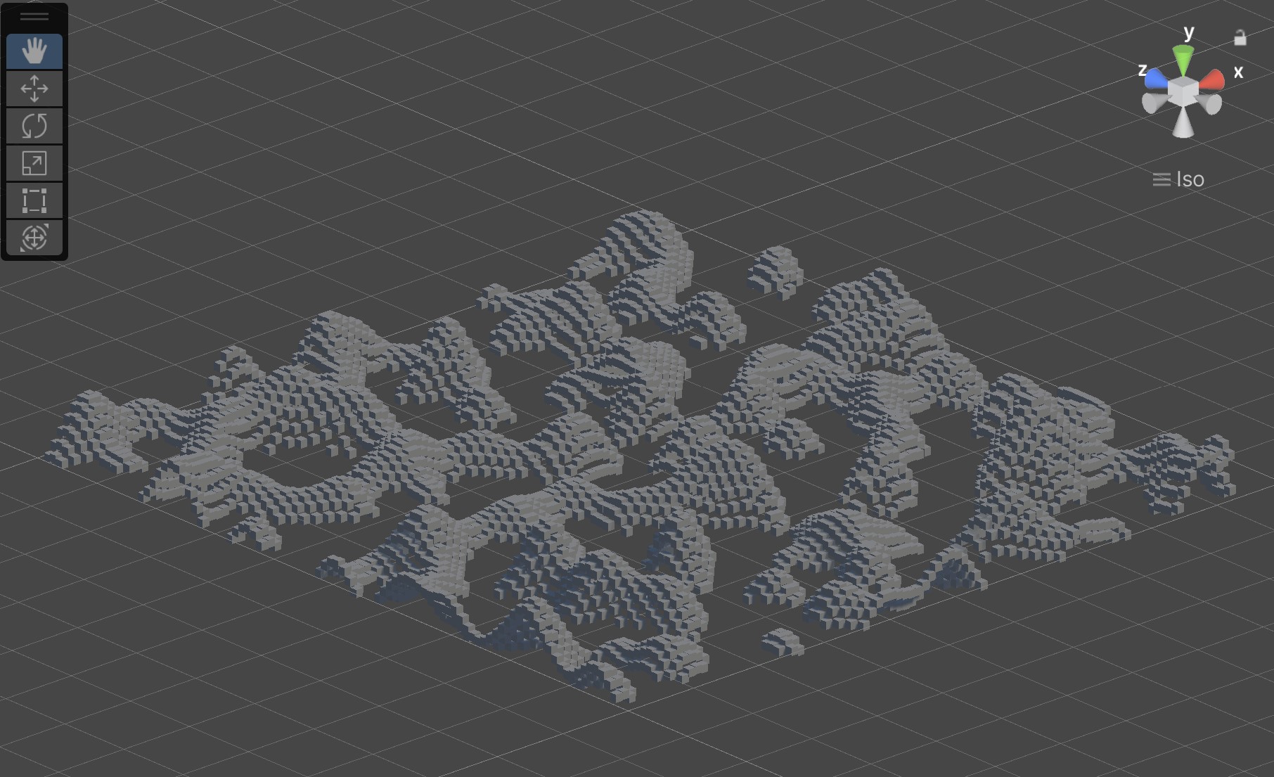 generated terrain using cubes and perlin noise