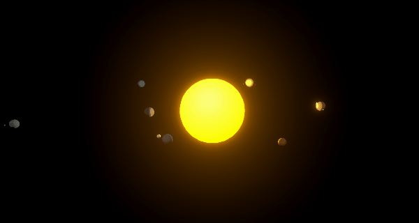 Sample Solar System in Unity